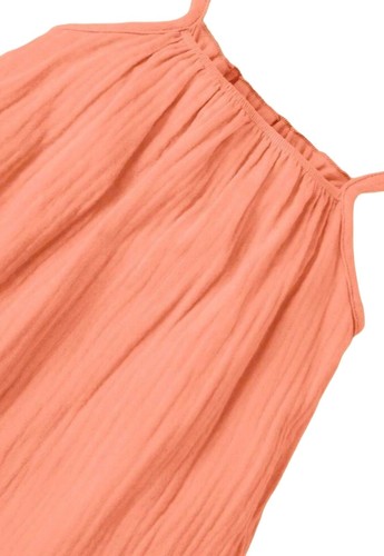 Baby Girl Plain Ruffled Cotton Dress Spaghetti Strap Sizes 6 Months-3 Years - Bild 8 von 8