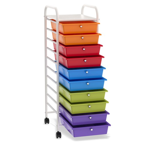 Kosmetikwagen Schubladenwagen Rollwagen 10 Schubladen Rollcontainer 96x39x36cm - Bild 6 von 11