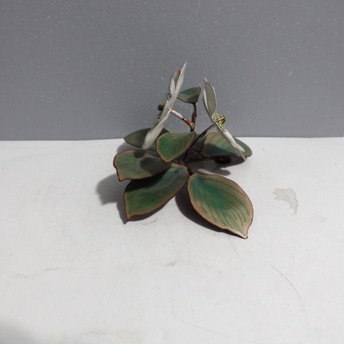 Vintage Bovano Flower Sculpture Figurine Enameled Copper - Picture 5 of 10