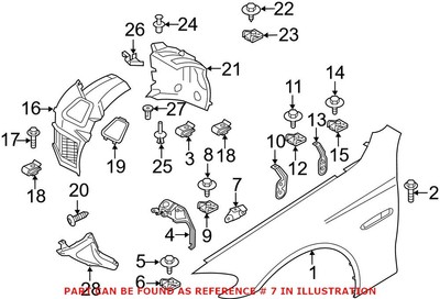 For BMW Genuine Fender Brace Front Right 41357207204