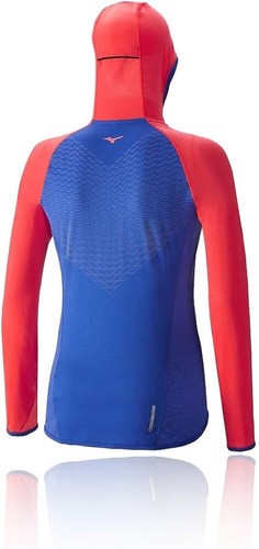 Mizuno ladies thermowock with hood, training jacket, blue / red, XS - Picture 2 of 2