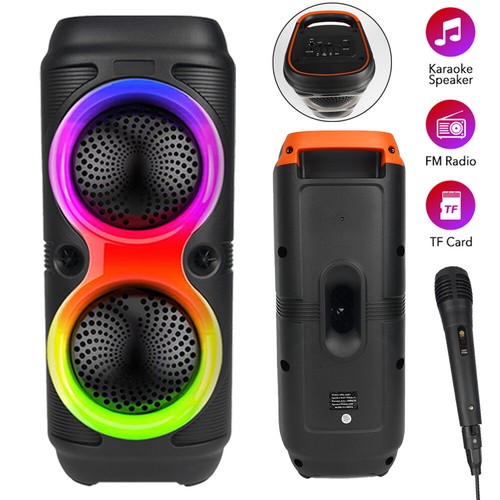 Tragbarer Bluetooth Lautsprecher Stereo Subwoofer Musikbox Radio USB & Mikrofon - Bild 9 von 23