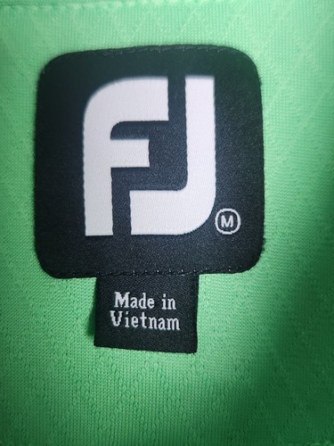 FootJoy Men M Green Polo Golf Performance Shirt Short Sleeve Pullover - Picture 3 of 6