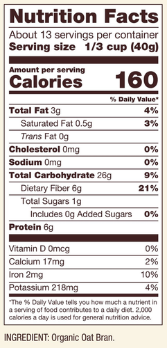 Bob'S Red Mill Organic High Fiber Oat Bran Hot Cereal, 18-Ounce (Pack of 4) - Picture 5 of 12