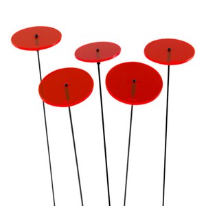 SUNPLAY Sonnenfänger Ø5cm Suncatcher Gartenstecker Blumen ROT
