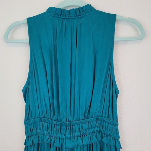 Anthropologie Maeve Damen Gr. XS Türkis La Habana Kleid Rüschen Romantisch Chic - Bild 8 von 14