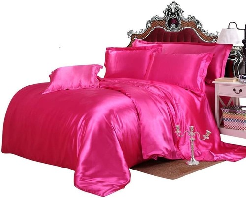 Satin Comforter Set TwinXL Hot pink 7PC Comforter, Flat, Fitted Sheet,Pillowcase - Bild 9 von 9