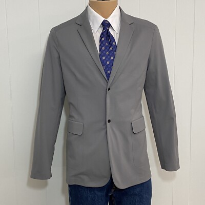 Ministry of Supply Aviator Jacket Men's Large Gray Stretch Blazer Preppy  Blazer