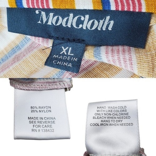Mameluco ModCloth para mujer sin mangas multicolor a rayas talla XL - Imagen 6 de 6