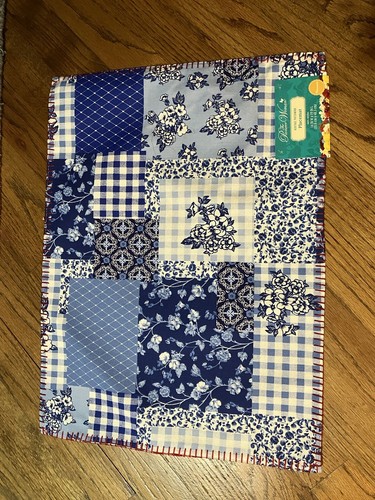 NEW Pioneer Woman Blue Heritage Patchwork Placemat Reversible Farmhouse Set: 4 - Picture 4 of 10