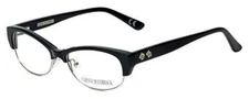 Corinne McCormack Semi-Rimless Designer Reading Glasses Delancey in Black +1.25