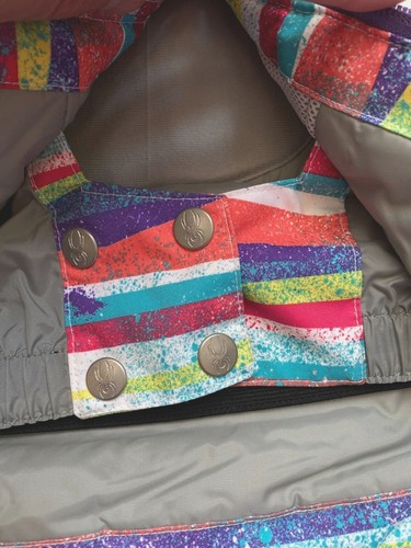 Spyder Girls Bitsy Lola Hooded Ski Jacket in Cute Multicolor Print - Picture 7 of 21