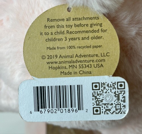 Peluche rosa avventura americana unicorno Eunice 19 x 11 x 9 seduto peluche - Foto 7 di 7