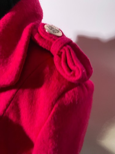 Vtg Aishang1 Jacket Medium Blazer Red Double Breasted Wool Gold Buttons Fitted - Picture 8 of 15