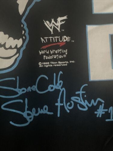 Stone Cold Steve Austin WWF Wrestling Tee T-Shirt Gr. XL schwarz Vintage 90er - Bild 2 von 9