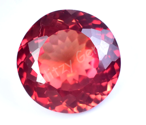 Natural Red-Orange Padparadscha Sapphire 16.45 CT Round Certified Gemstone - Picture 4 of 6