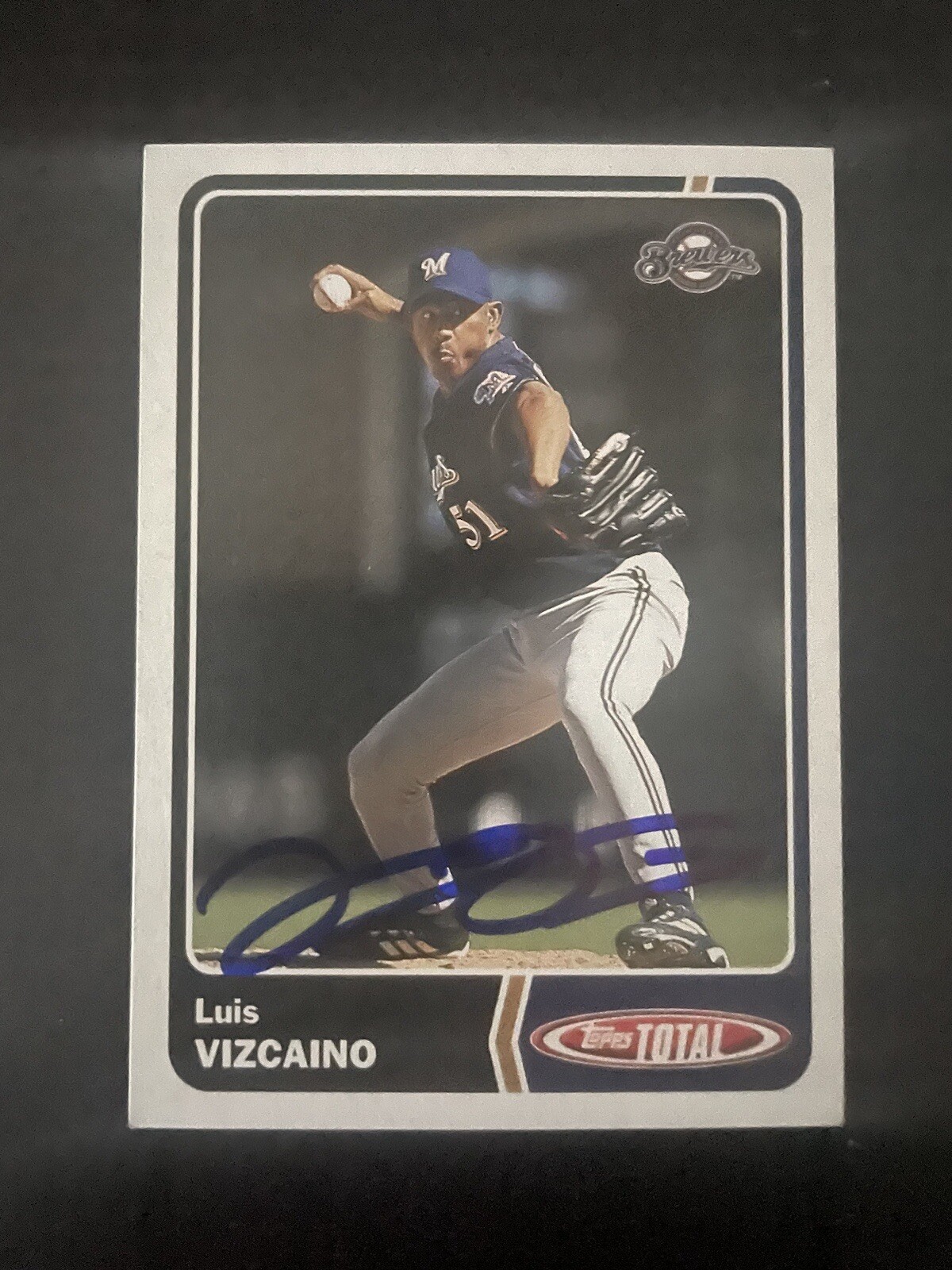 2003 Topps Total #851 Luis Vizcaino Milwaukee Brewers Signed Card Autographed
