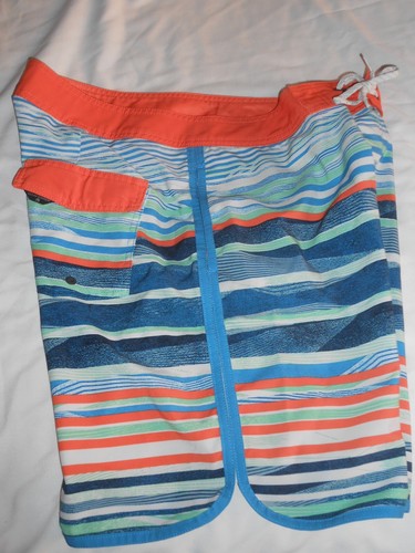 Men's Ocean Current size 36 Swim Board Shorts w/ 3 pockets colorful cinch waist - Picture 6 of 12