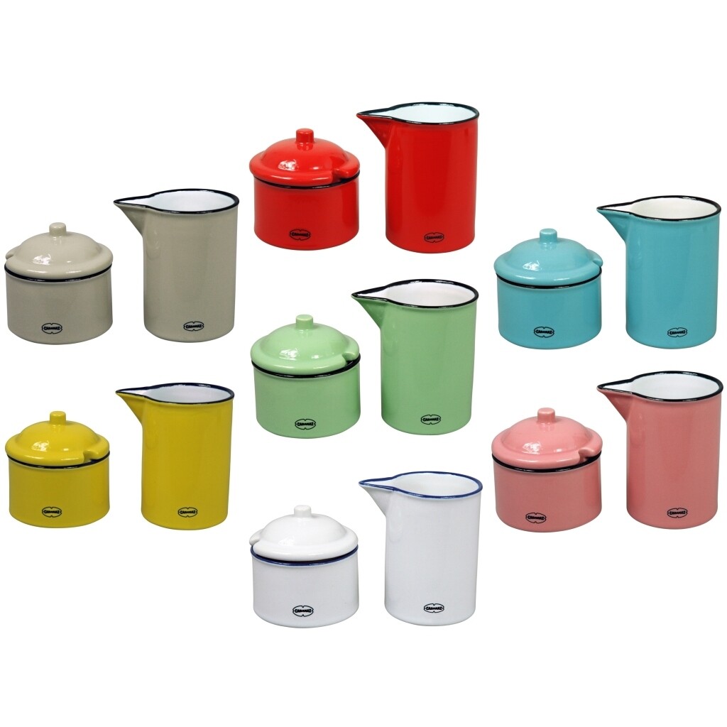 Auswahl Farbe - Cabanaz Milch Zucker Set Zuckerdose Milchkännchen