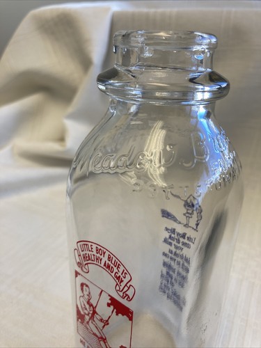 Ancienne bouteille de lait pinte Meadow Brook Farms Pottstown Pennsylvania Nursery Rhyme - Photo 14/17