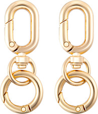 2 Sets Double Opening Swivel Clasp Clips, Metal Swivel Spring Snap Hooks, Key Ch