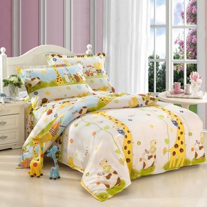 Memorecool Home 100 Cotton 4 Pieces Giraffe Duvet Bedding Set