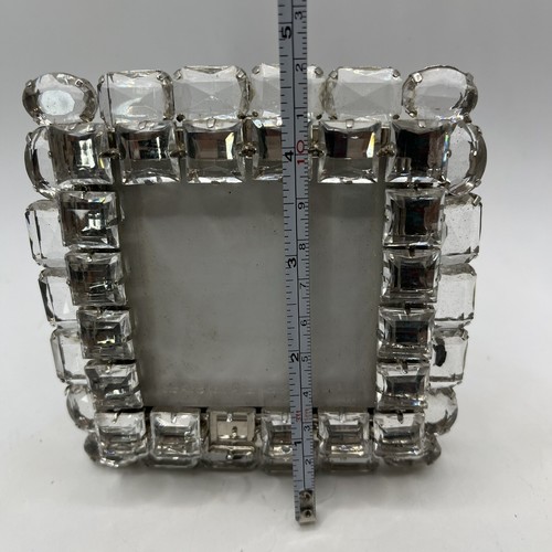 Pottery Barn Schmuck Kristall Bilderrahmen Strass Glitzer Quadrat 2,5" Foto - Bild 6 von 6