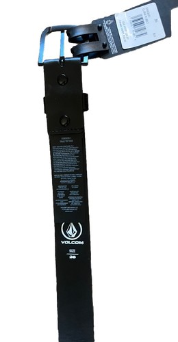 Cinturón de cuero PU negro para hombre VOLCOM con emblema y logotipo de piedra Volcom talla 36 nuevo con etiquetas - Imagen 7 de 7