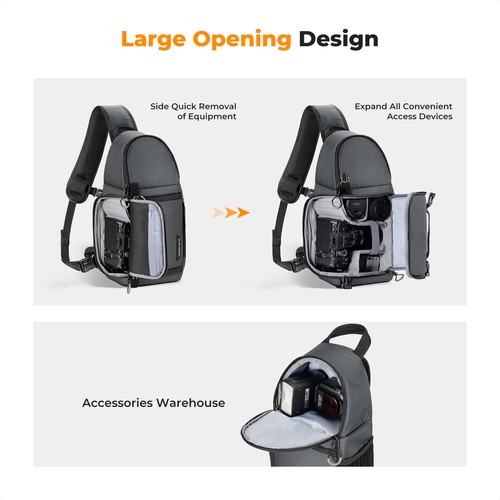 K&F Concept 10L Camera Sling Bag Crossbody Camera Shoulder Backpack DSLR/SLR - Picture 34 of 41