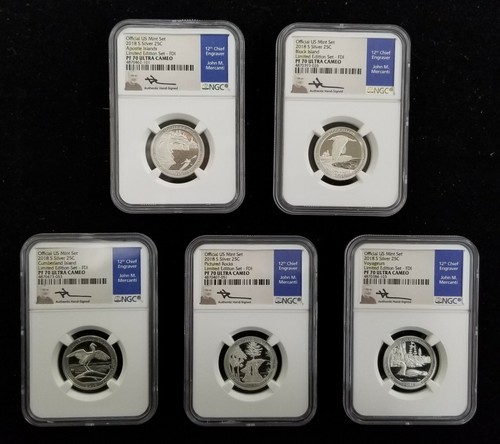 2018 S 8pc Limited Edition Silver Proof Set NGC PF70 UCAM Mercanti Signed RARE! - Picture 4 of 7