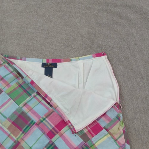 Brooks Brothers Skirt Womens 2 Pink Blue Plaid Pencil Straight Lined Preppy - Picture 8 of 9