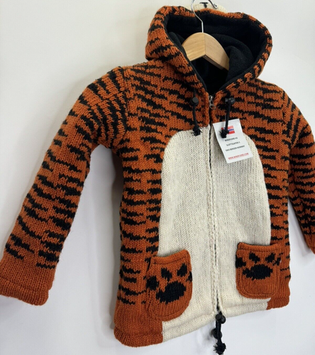 Windfjord Kids Tiger Lambs Wool Fleece Lined Jacket Size Medium NWT - Picture 4 of 13
