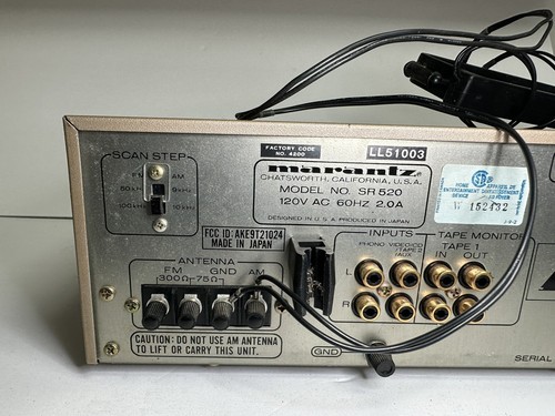 Vintage Marantz SR 520 Stereo Receiver Tested Working Read Description - Picture 3 of 4