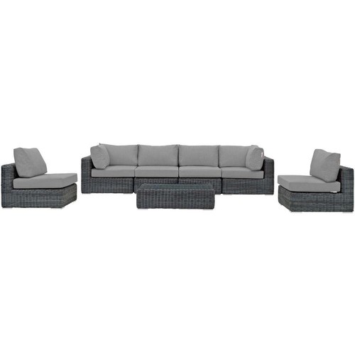 Summon 7 Piece Outdoor Patio Sunbrella Sectional Set - Picture 8 of 9