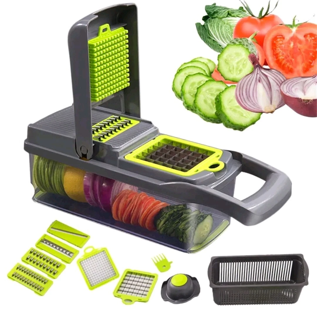 Multifunctional Vegetable Cutter/Dicer With Steel Blades.