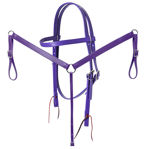 Pvc Western Horse Breast Collar Biothane Purple Daft Cob pony Cow - Picture 1 of 4