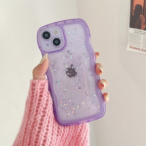 Luxury Glitter Clear Wavy Frame Phone Case Cover For iPhone 17 16 15 14 Pro Max - Picture 13 of 18