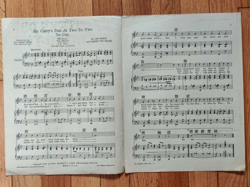 1926 My Cutey's Due Vintage Sheet Music Jazz Fox Trot by Leo Robin Irving Bibo - Picture 4 of 8