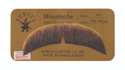 Rubies Character Human Hair Moustache Costume -Professional Character Moustache - Picture 7 of 8