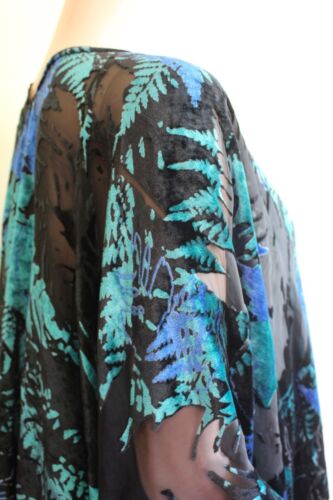 World Market Fairy Duster Womens OS Plus Velvet Devore Blue Black Whimsigoth - Picture 2 of 11