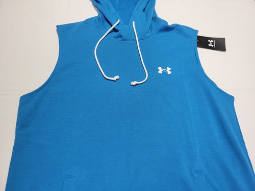 Under Armour Men's UA Rival Fleece Terry SL Training Hoodie 1376765-466 Blue - Picture 3 of 10