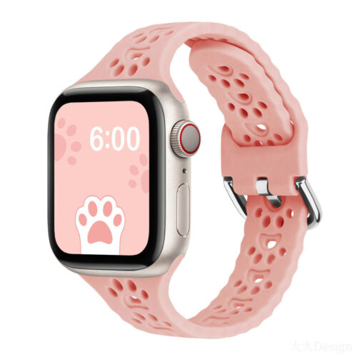 Cat Paw Pattern Cute Silicone Band Watch Strap For iWatch Ultra Series 8 7 6 5 4 - Picture 17 of 29