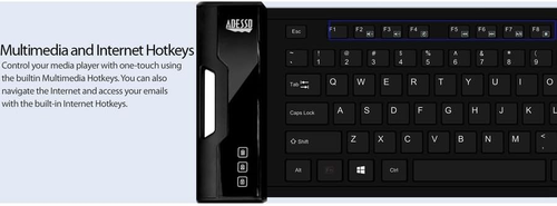 Adesso SlimTouch 232 Waterproof Flexible Keyboard USB Antimicrobial Black - Picture 2 of 12