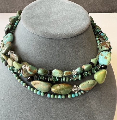 Silpada Sterling Silver Turquoise Multi Strand Necklace 16"-18" - Picture 2 of 9