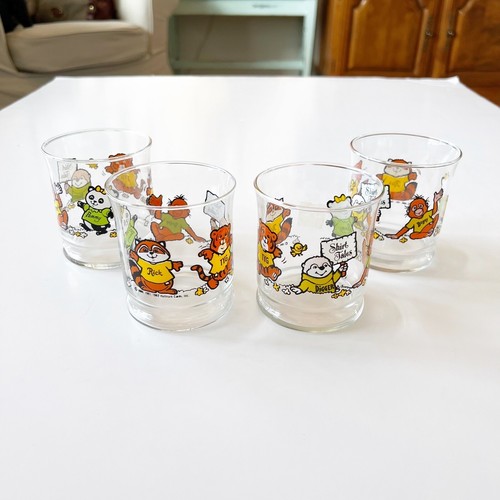 Vintage 1980s Hallmark Shirt Tales Juice Glass Set Of Four Pammy Rick Tyg 1982 - Picture 15 of 15