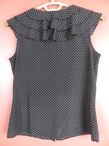 ANN TAYLOR Women Lightweight Polyester Tank Top Layered Neck Decor Polka Dot 10 - Picture 3 of 9