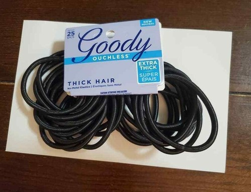 Goody Ouchless Thick Hair Black No Metal Elastic - 25 pcs - NEW - 第 1/1 張圖片