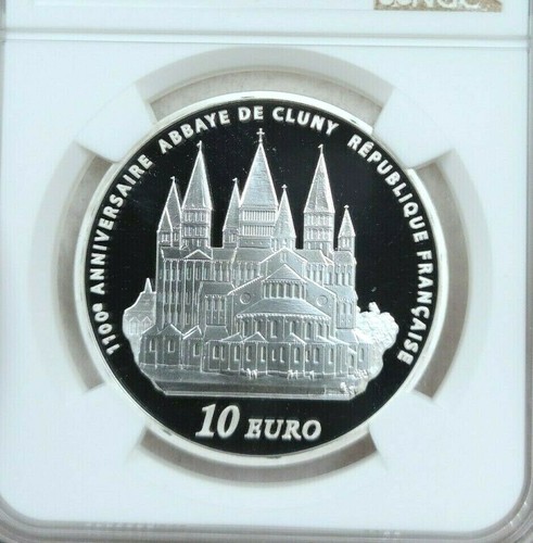 2010 FRANCE SILVER 10 EURO S10E CLUNY ABBEY ANNIVERSARY NGC PF 69 ULTRA CAMEO - Picture 3 of 4