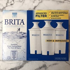 Brita Advanced Water Filter 3-Pack Replacement Filters 40 Gallon Refills NEW
