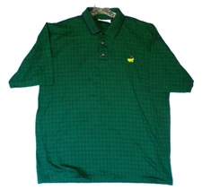 The Masters Slazenger SIZE XL Polo Shirt Mens Green Plaid Augusta VTG EUC